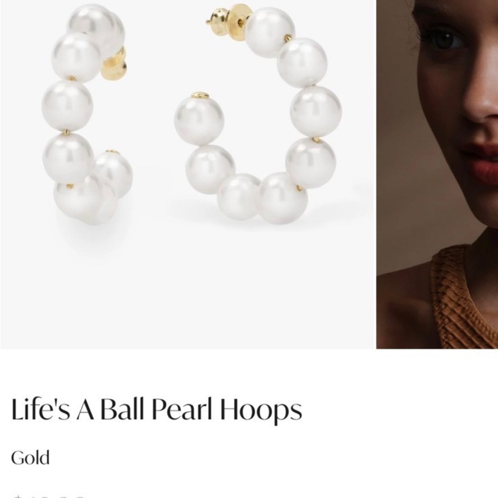 Melinda Maria Life’s a Ball Pearl Hoops